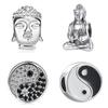 Fine S925 Silver Chinese Tai Chi Diy Beads Pendat Fit Original Bracelet Trinket Necklace Jewelry Figure of Buddha Charms