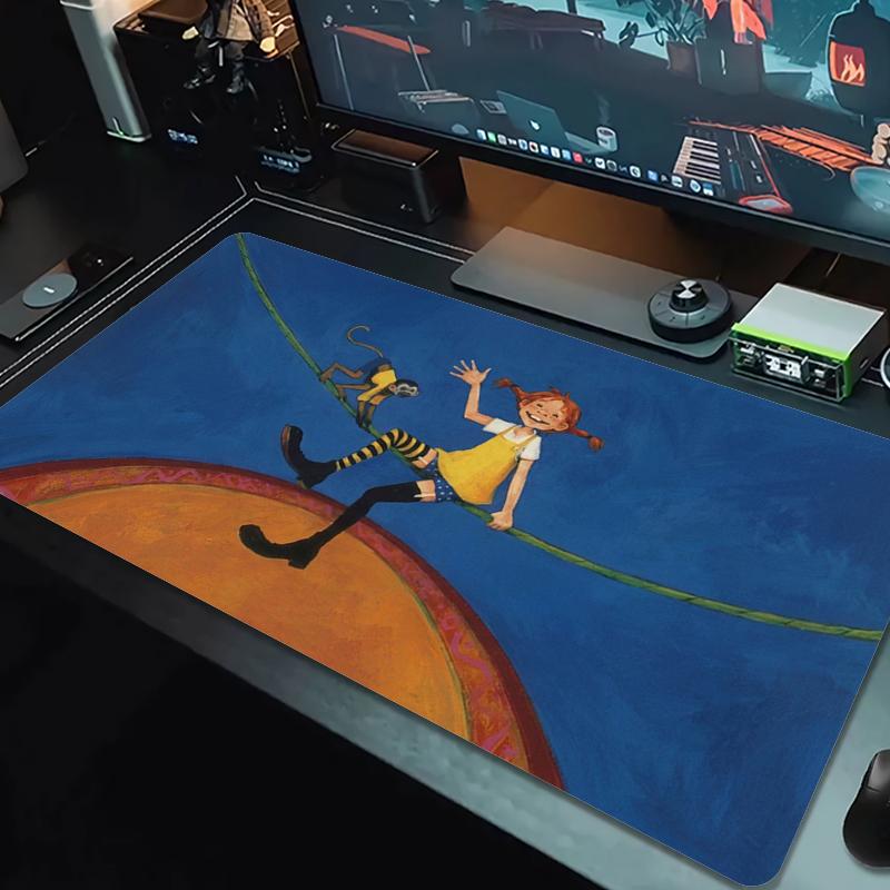Pippi Longstocking Mouse Pad Large Gaming Table Cushion Non-slip Laptop Tablet Big Mousepad XXL Mat Mini PC Playmat With Lock edge_xia