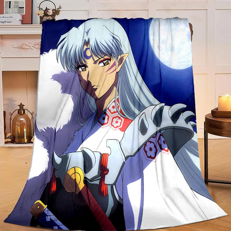 1PC Anime Sessho-maru Flannel Blanket Gift, Suitable for Both Men And Women, Soft Ideal for Beds And Sofa, Birthday Or Christmas Gift