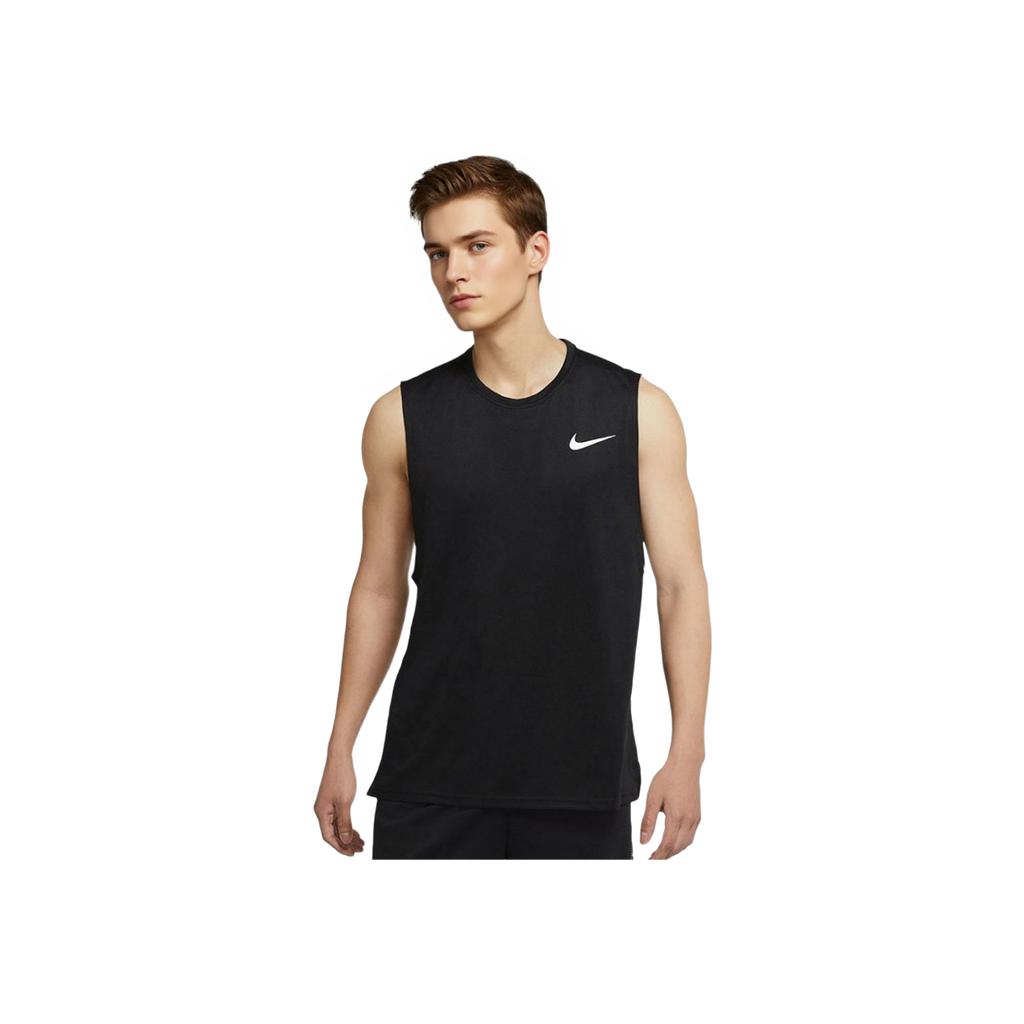 Nike Пуловер с круглым вырезом и логотипом, дышащая майка, мужские топы, черный цвет CZ2410-010