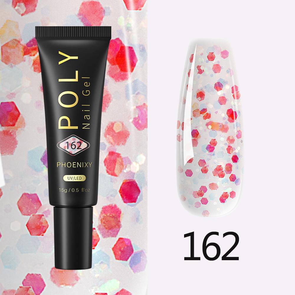 PHOENIXY 37 цветов поли УФ-гель для наращивания ногтей с блестящим лаком для ногтей для шедевров нейл-арта с использованием полигеля