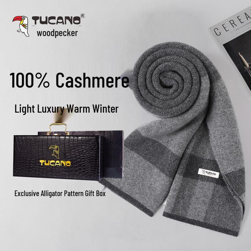 TUCANO Men's Luxury 100% Cashmere Scarf