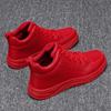 New High-top Trend All-match Student Male Shoes Youth Non-slip Sports Shoes 46 Large Size Fashion Red Casual Leather Shoes