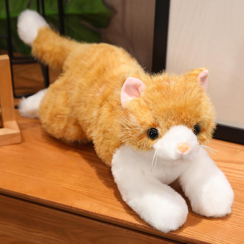 Cute Realistic Cat Plush Toy Ornament Pillow Playroom Decor Present Birthday