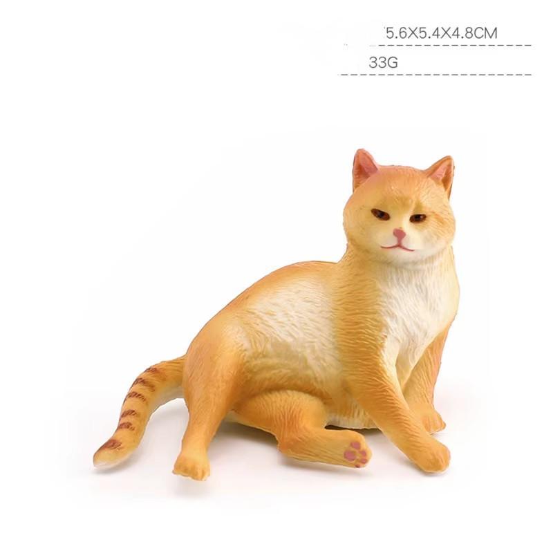 1pc Mini Realistic Cat Figurine Set Cute Orange Tabby British Shorthair Toy Kittens for Kids Decoration Resin Decorative Ornaments