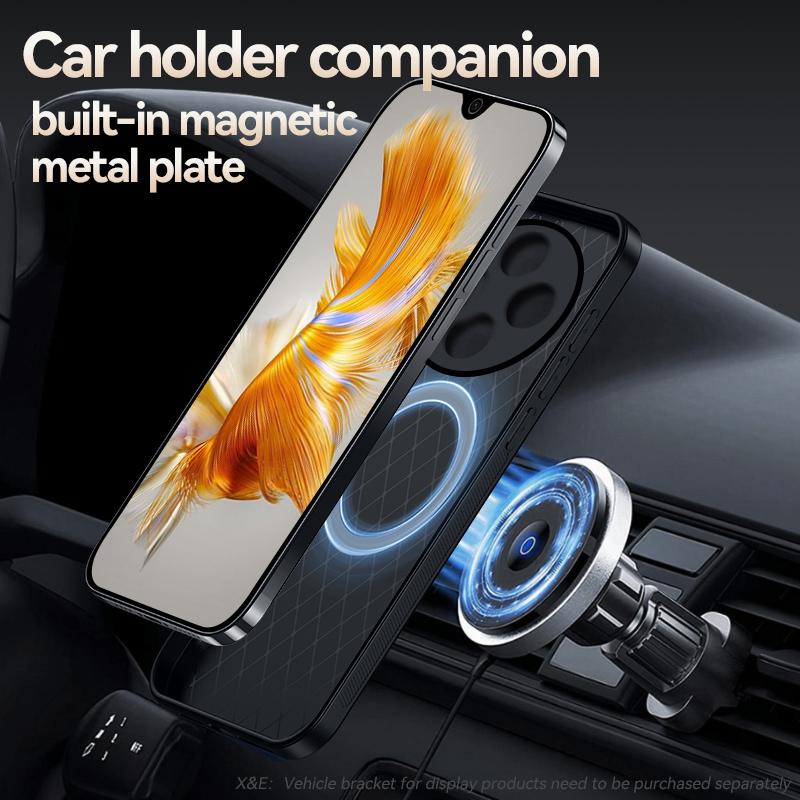 Для Redmi 14C чехол для телефона с текстурой кожи, встроенным магнитом, мягким краем из ТПУ, защитой от падения и отпечатков пальцев