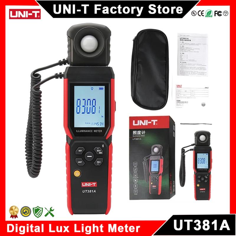 UNI-T UT381A Illuminometer Integrated & Split Digital Light Illuminance Meter 400000 Lx 37160 Fc Luxometer with Bluetooth APP