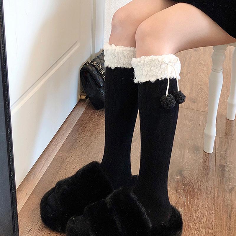 1Pair Thigh High Stockings For Women Trendy Casual Over The Knee Female Long Socks Thermal Warm Cotton Tall Tube Leggings