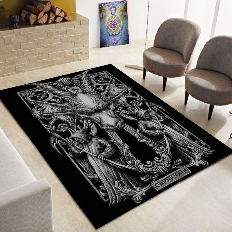 Ужасающий череп смерти, большой ковер сатаны, семейная гостиная, спальня, диван, игровая комната, украшение дверного коврикаНескользящий напольный коврик
