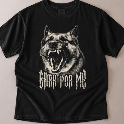 Футболка с графикой 'Bark For Me Wolf', Готический Винтажный Темный Животный Заявление Дизайн