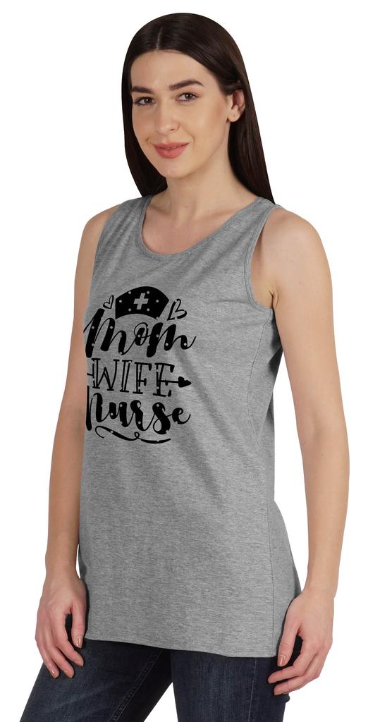 Inkmeso Mom Wife Nurse Sleeveless Tank Top T-shirt For Women Graphic Tee