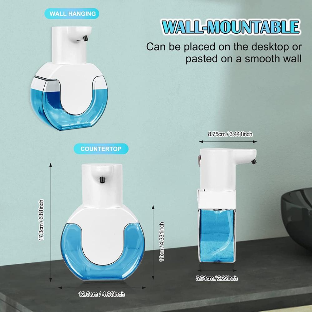 Дозатор мыла, автоматический настенный дозатор, 420 мл, электрический дозатор мыла с датчиком, перезаряжаемый через USB, IPX5, водонепроницаемый дозатор мыла для кухни, ванной комнаты