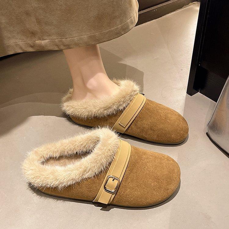 Мягкие шлепанцы Birkenstock, новые осенне-зимние, из бархата, теплые, с закрытым носком, полусапожки