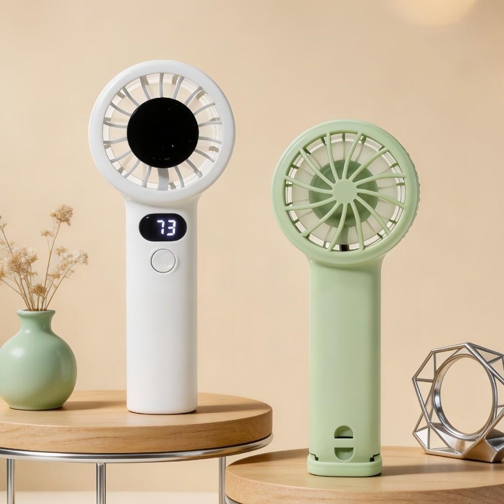 USB Rechargeable Electric Hand Fan with LED Display Highspeed Cooling Fan  Outdoor Travel