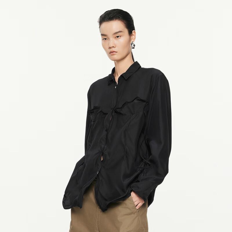 JNBY Women's 100% Mulberry Silk Long Sleeve Shirt 5O7212550