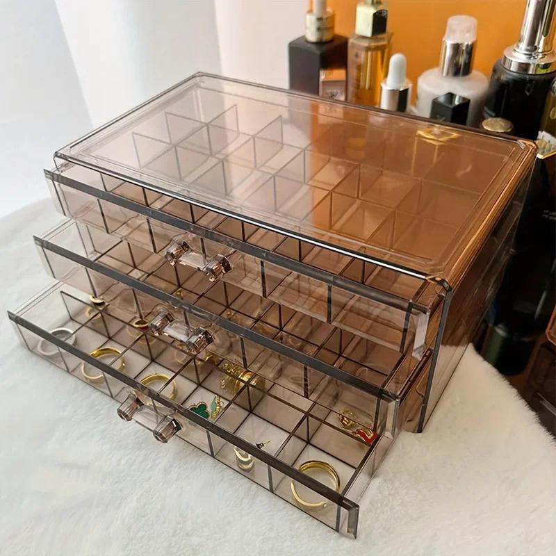 72 Grid 3-Layer Jewelry Storage Box - Elegant Practical Display Stand for Jewelry Storage Box