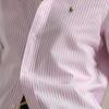 Polo Ralph Lauren Рубашка женская с полосатым логотипом, приталенного кроя, с длинным рукавом, розовая 211941508-006