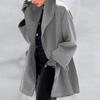 Womens Winter Wool Coat Trench Jacket Ladies Warm Slim Long Overcoat Outwear