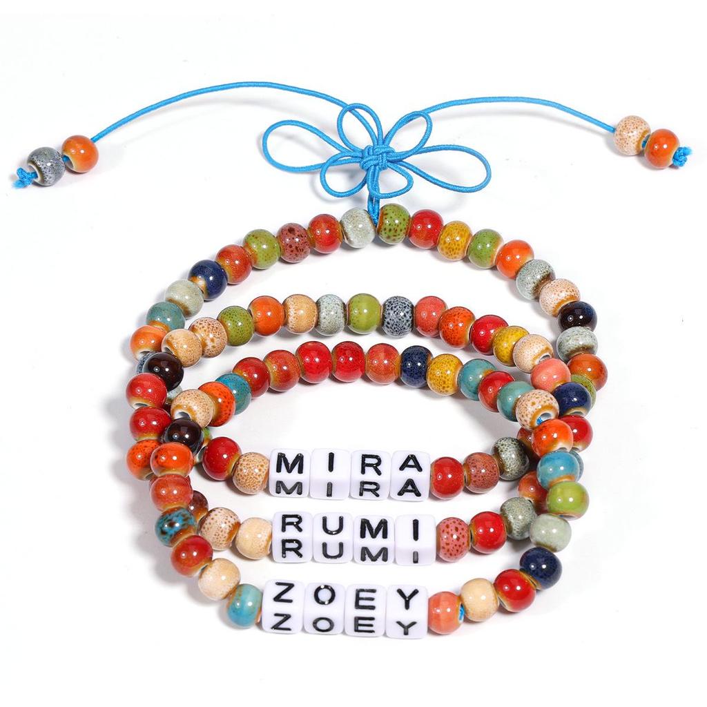 Glass Beaded Crystal Bracelet Set for Girls - K-pop Inspired Stackable Jewelry Gift