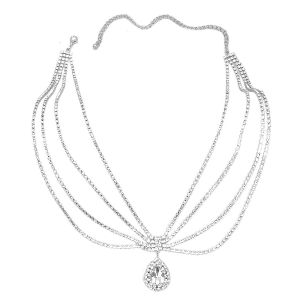 Головной убор Стразовая цепочка на голову Капля воды Бохо повязка на голову Роскошная цепочка на лоб Вечеринка