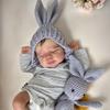 45 см Baby Reborn 3D-краска Кожа с видимыми венами (Тканевое тело игрушки Мягкая виниловая конечность) 18-дюймовая спящая новорожденная кукла с игрушкой-кроликом для девочки в подарок на день рождения