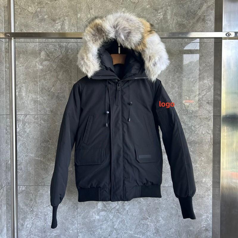 Men Women Winter Puffer Jacket Pilot Style Hooded Parka With Badge 85% White Duck Down 650 Fill Power
