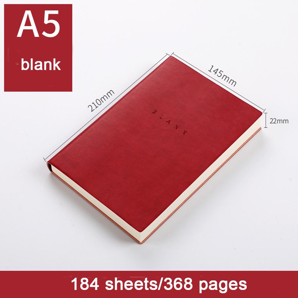 (Free Logo Engraving) A5 Soft Leather Blank Notebook, Solid Color Notepad, Business Meeting Record Book, Student Diary, Travel Log