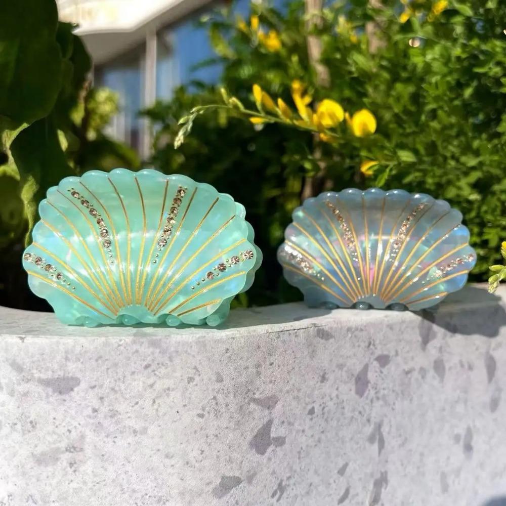 Нескользящий Зажим-Краб Ракушка Акула Ювелирные Изделия Стразы Зажим-Краб Модный Ацетат Ракушка Заколка для Волос Дамская