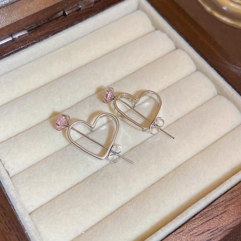 ANENJERY Модные серьги с вырезами в форме сердца для женщин, ювелирные изделия, серебряные серьги, помолвка, подарки для свадебной пары