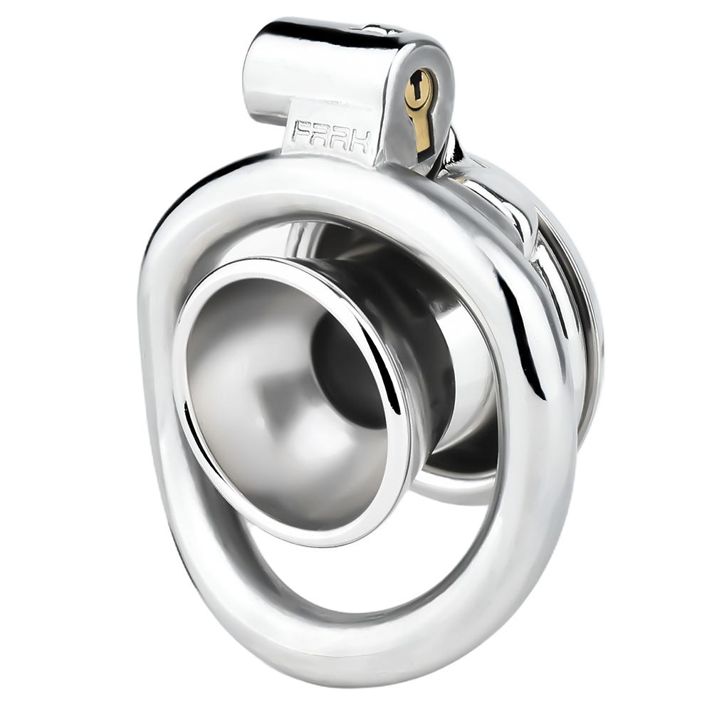 FRKO Inverted Button Male Chastity Cage Stainless Steel Penis Lock Cock Cage Chastity Device For Men Adult BDSM CBT Slave Games Pleasure Sex Toys