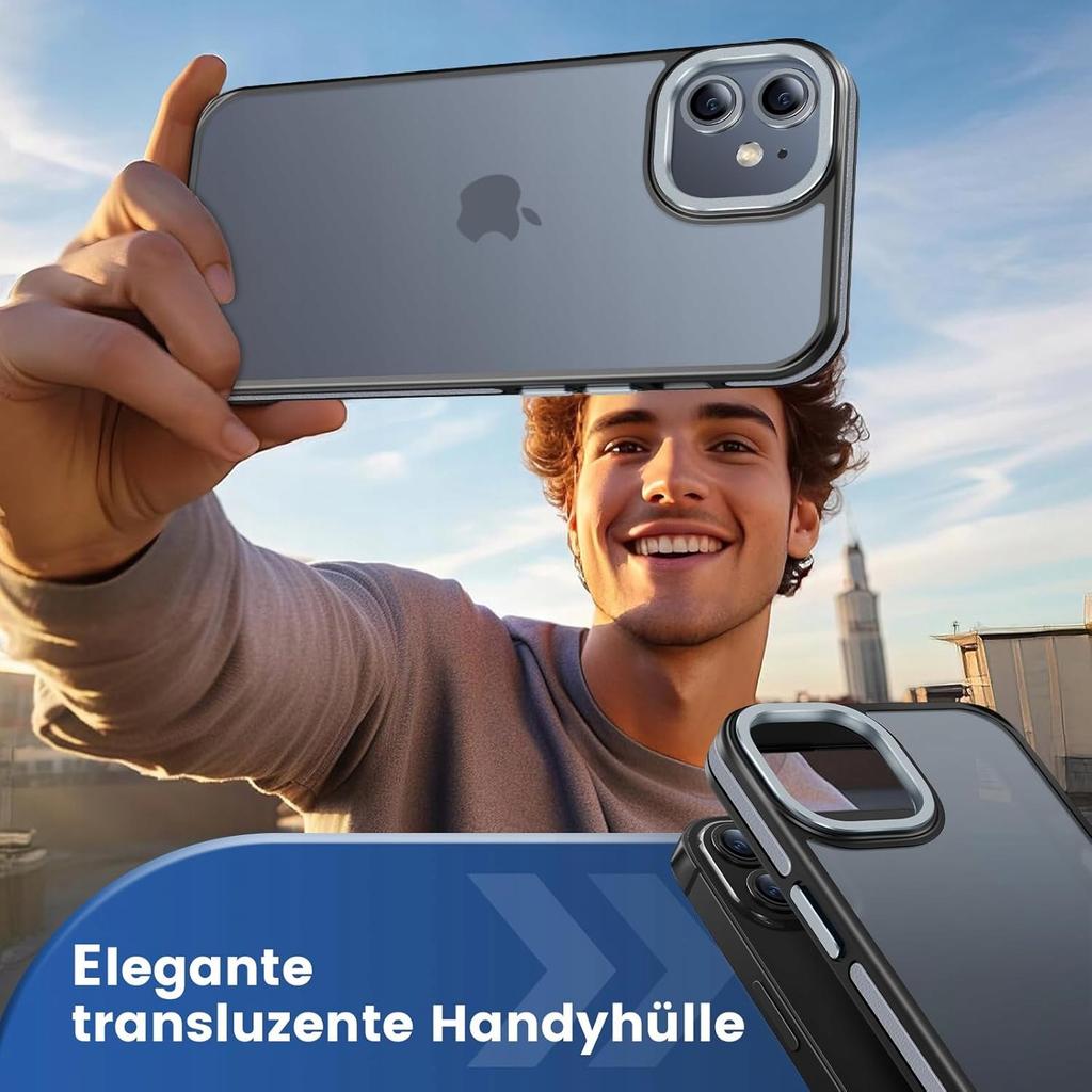 PuyaTeya iPhone 11 Shockproof Case Translucent Black/Gray