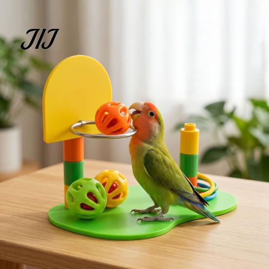 Bird Toss Ring Game Parrot Basketball Hoop Toy, Interactive Game, Boredom Relief Toy Agility Training Enrichment for Parakeets Cockatiels Lovebirds,