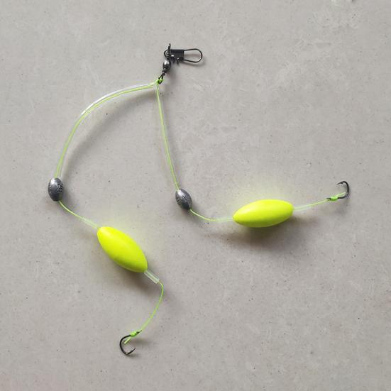 Carp Fishing Rig with Double Hooks Reverse Bottom Line Offshore Surf Saltwater Fishing Rig with Space Bean Fishing Accessories