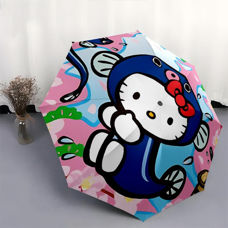 1pc Hello Kitty Umbrella - Automatic Opening & Closing, Foldable Design, Iron Frame, Outdoor Use, Festival Gift, Suitable for Fans, Travel, Daily Use,