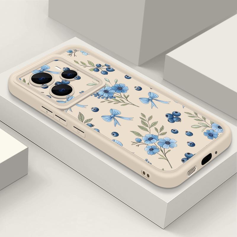 Blueberry Bowknots Floral Pattern Case For Xiaomi 14T 13T 11T Pro Funda Redmi Note 14 13 Pro 5G 4G 12 11 Shockproof Bumper Silicone Cover