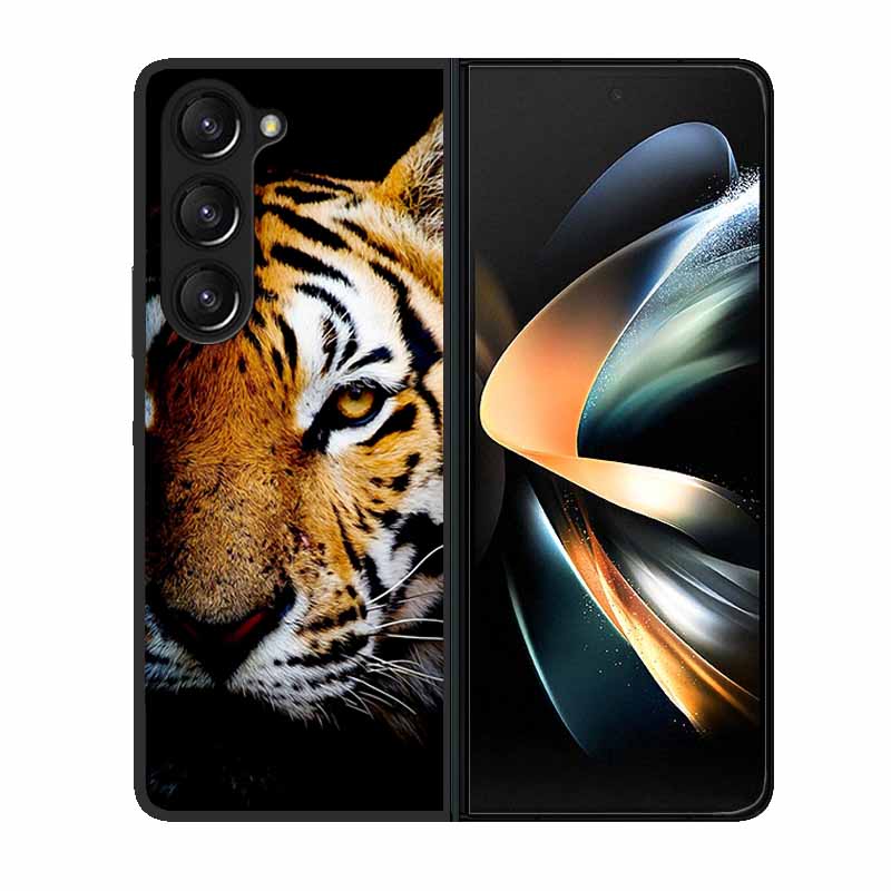 Чехол-крышка для телефона Samsung Z Fold 6 Волк Черный Пластиковый Жесткий Задний Чехол для Samsung Galaxy Z Fold6 Fold 4 3 2 5 Чехол Funda