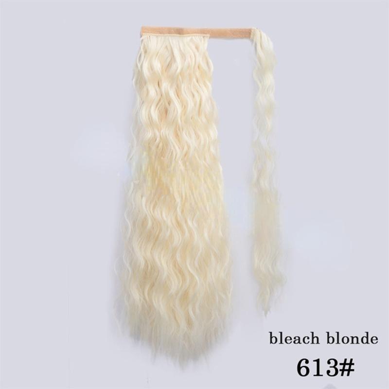Кукуруза Волнистый длинный хвост Синтетический шиньон с запахом на заколке Наращивание волос Ombre Ponytail
