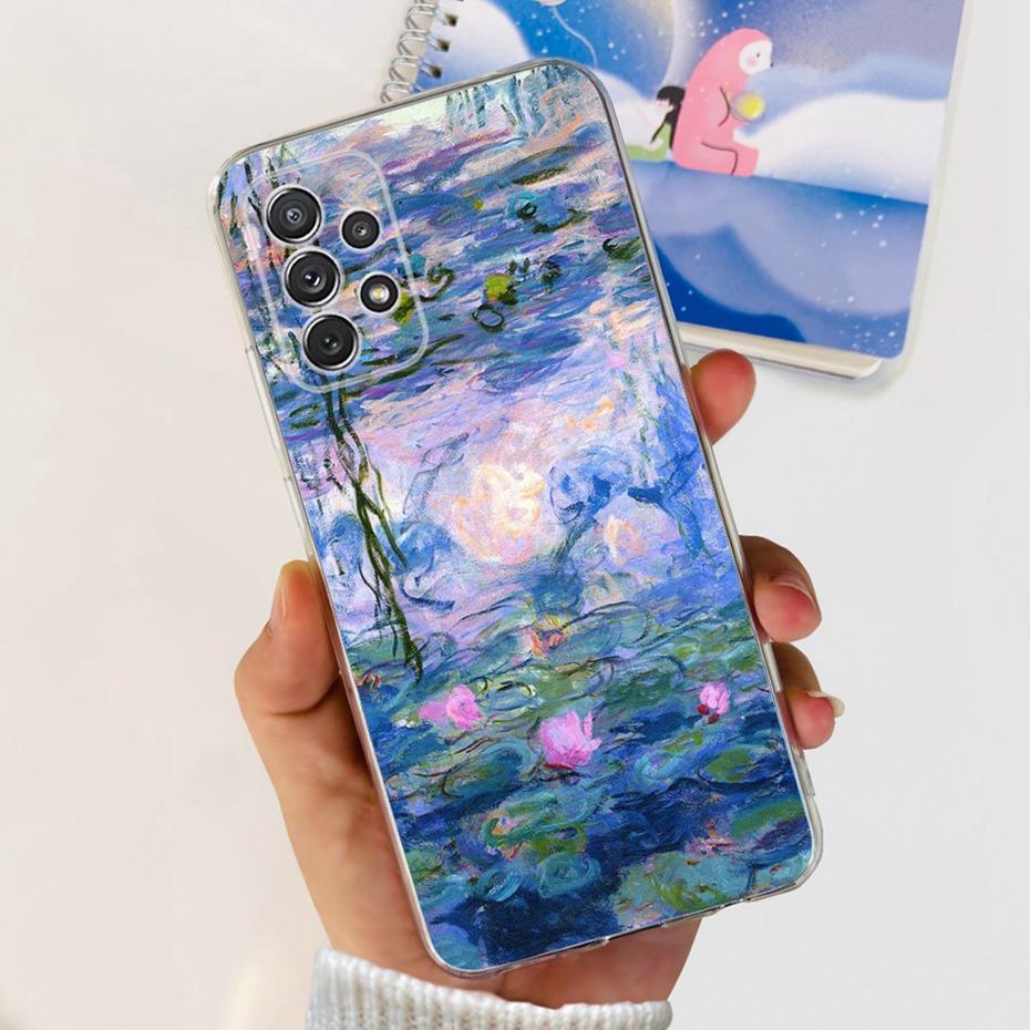 Для Samsung Galaxy A32 SM-A325F Милый Цветочный Кот Чехол для Телефона Для Samsung A32 4G Мягкий Силиконовый ТПУ Задняя Крышка