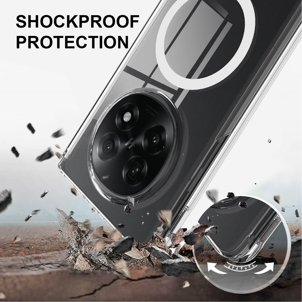 Для Oppo Find N5 5G/OnePlus Open 2 Прозрачный чехол ТПУ+Акрил Магнитная накладка для телефона Совместимая с MagSafe