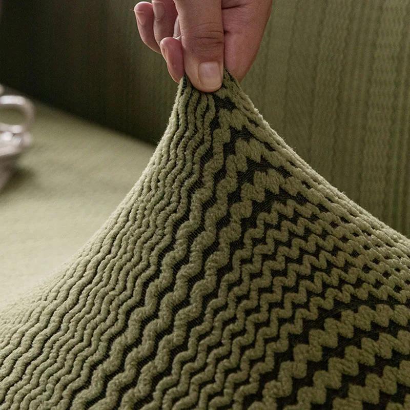 Four Season Universal Elastic Sofa Cover Solid Polar Fleece Anti Slip All-Cover Couch Covers Vintage Striped Furniture Protector