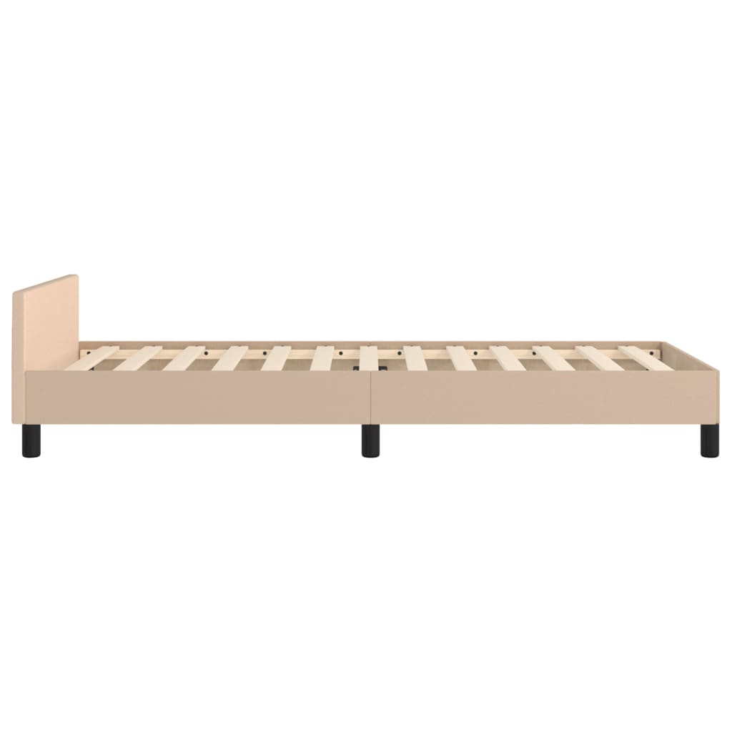 Bed Frame with Headboard Cappuccino Brown 100x200 cm Faux Leather