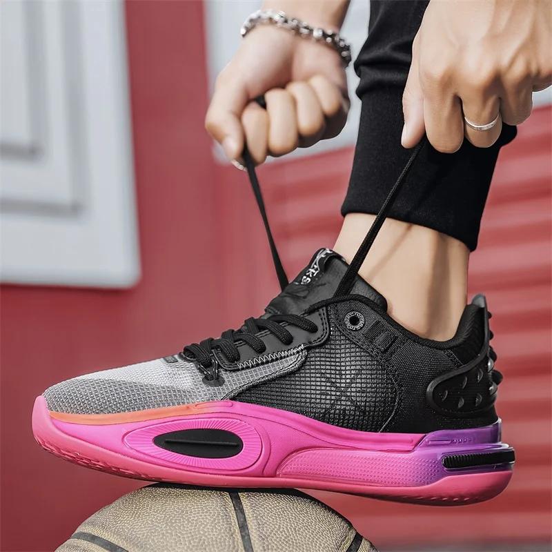 Мужские новые баскетбольные кроссовки, нескользящие, удобные, спортивные, профессиональные, дышащие, амортизированные, высококачественные баскетбольные ботинки