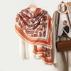 Retro Frame Cashew Print Women's Scarf Spring and Autumn Cotton and Linen Feel Scarf Warm Scarf Autumn and Winter Yarn