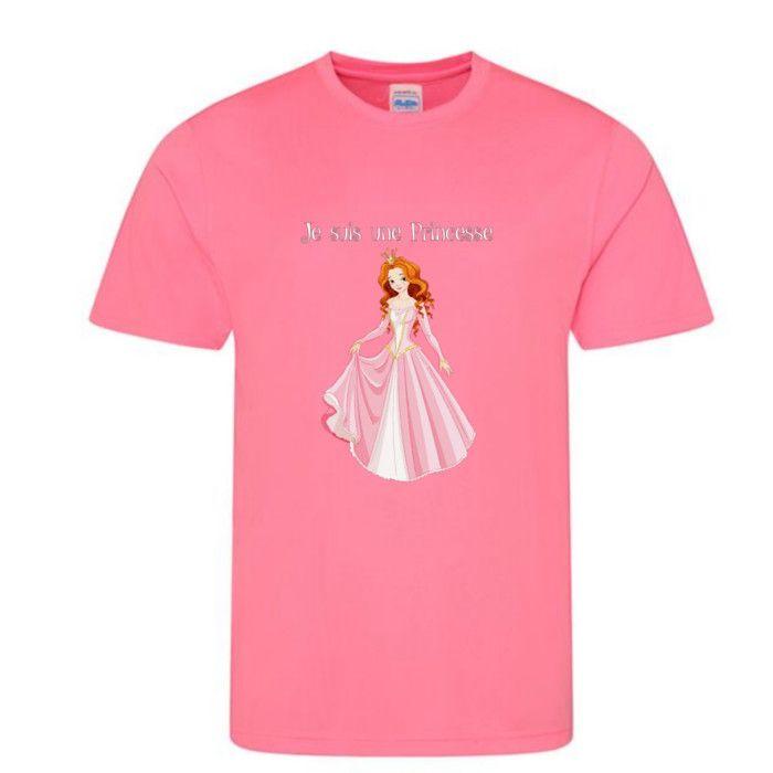 T- shirt manches courtes Princesse enfant rose - Rose