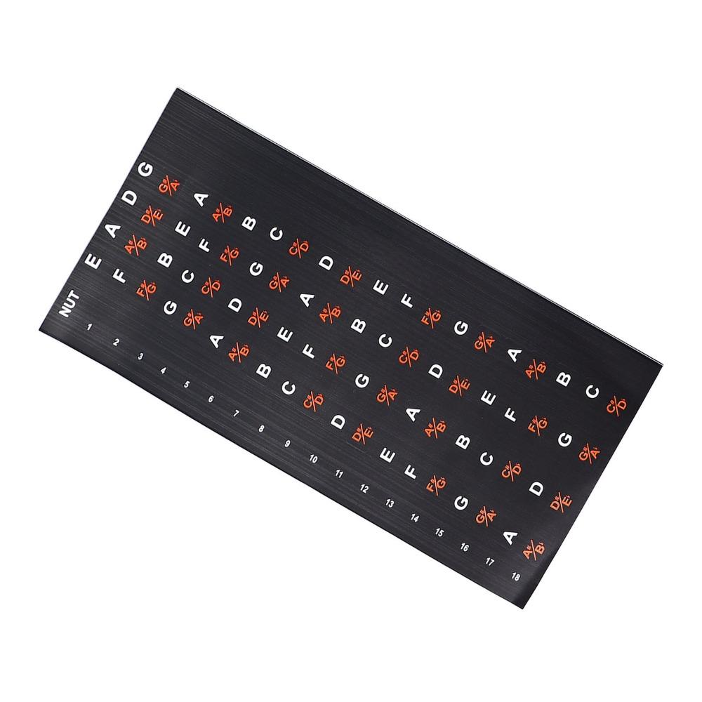 2PCS Black Guitar Fretboard Sticker Self Adhesive Bass Scales Sticker For 4 String Guitar Beginner