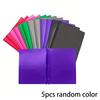5pcs Plastic 6 Colors Folder with Pockets and Prongs Colorful Folders with Fasteners Office School Folders