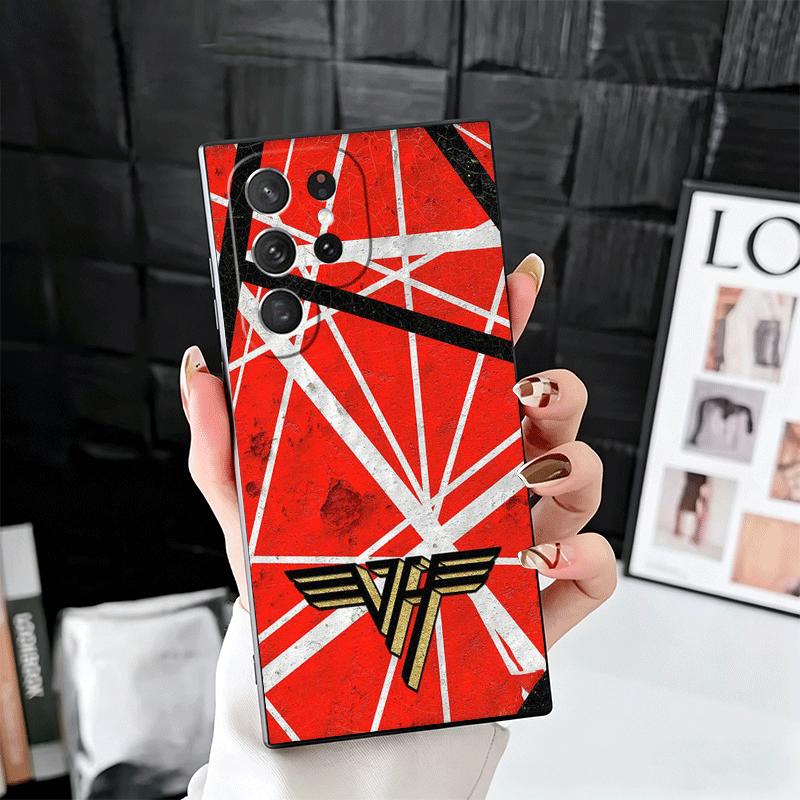 Eddie Van Halen Graphic Guitar Soft Phone Case for Samsung Galaxy S26 S25 Edge S24 Ultra S23 Plus S22 S21 FE S20 Black Cover Bac