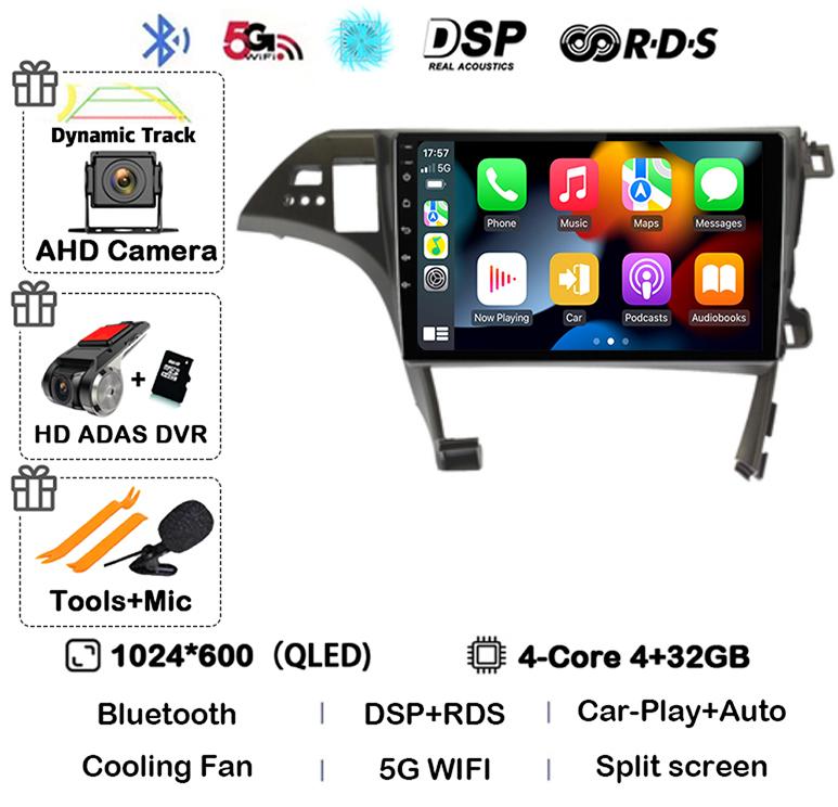 Android 14 Carplay Auto для Toyota Prius XW30 2009 2010 2011 2012 2013 2014 2015 Автомобильный радиоприемник GPS стерео мультимедийный проигрыватель BT DSP