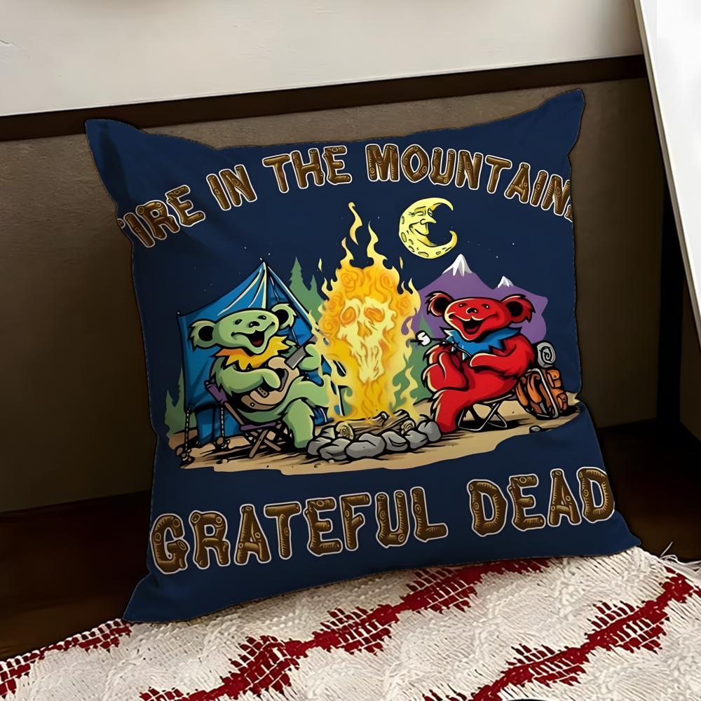 Band GGrateful DDead Cushion Cover Reversible Soft Durable Pillow Cover Home Car MultiScene Use for Daily Comfort