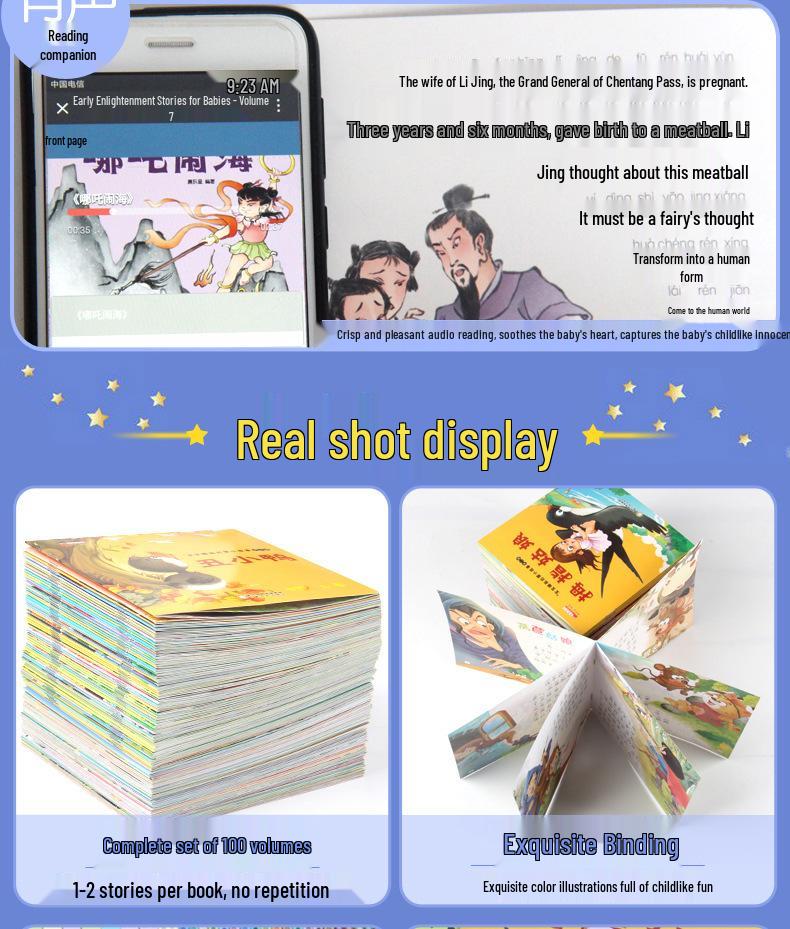 Free Shipping Baby Bedtime Story Picture Books Set: 100 Volumes for Ages 0-6, Colorful Illustrations, Early Education Fairy Tales with Pinyin.